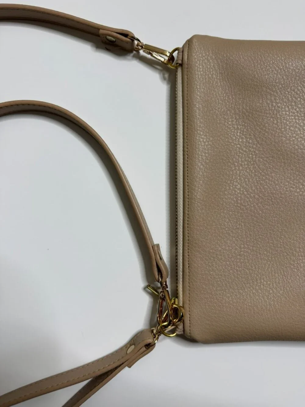 Cassic Tan Vegan Leather Wristlet/Convertible Crossbody Wallet - Modern Mackerie